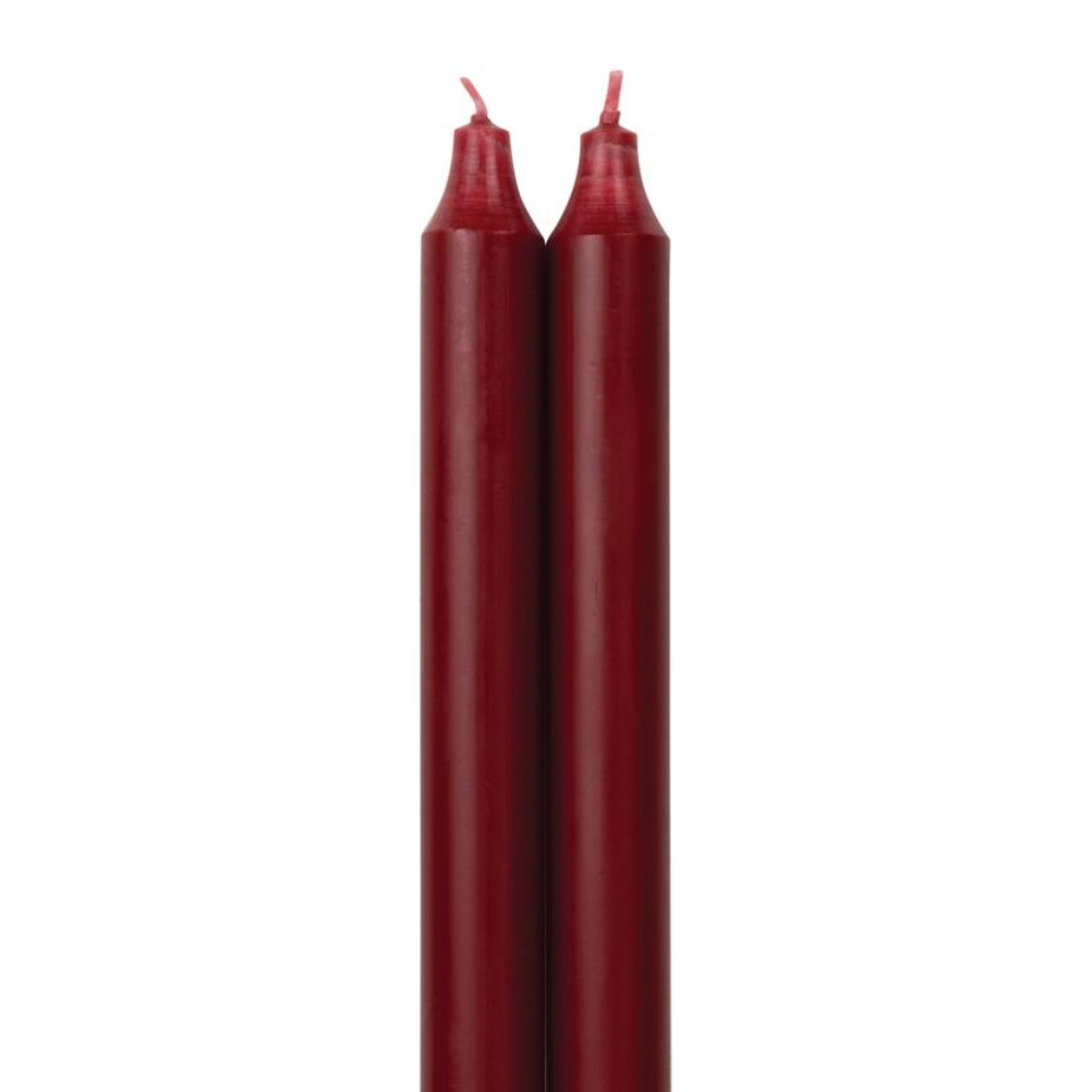 NORTHERN LIGHTS Crimson Taper Candle Set of 2