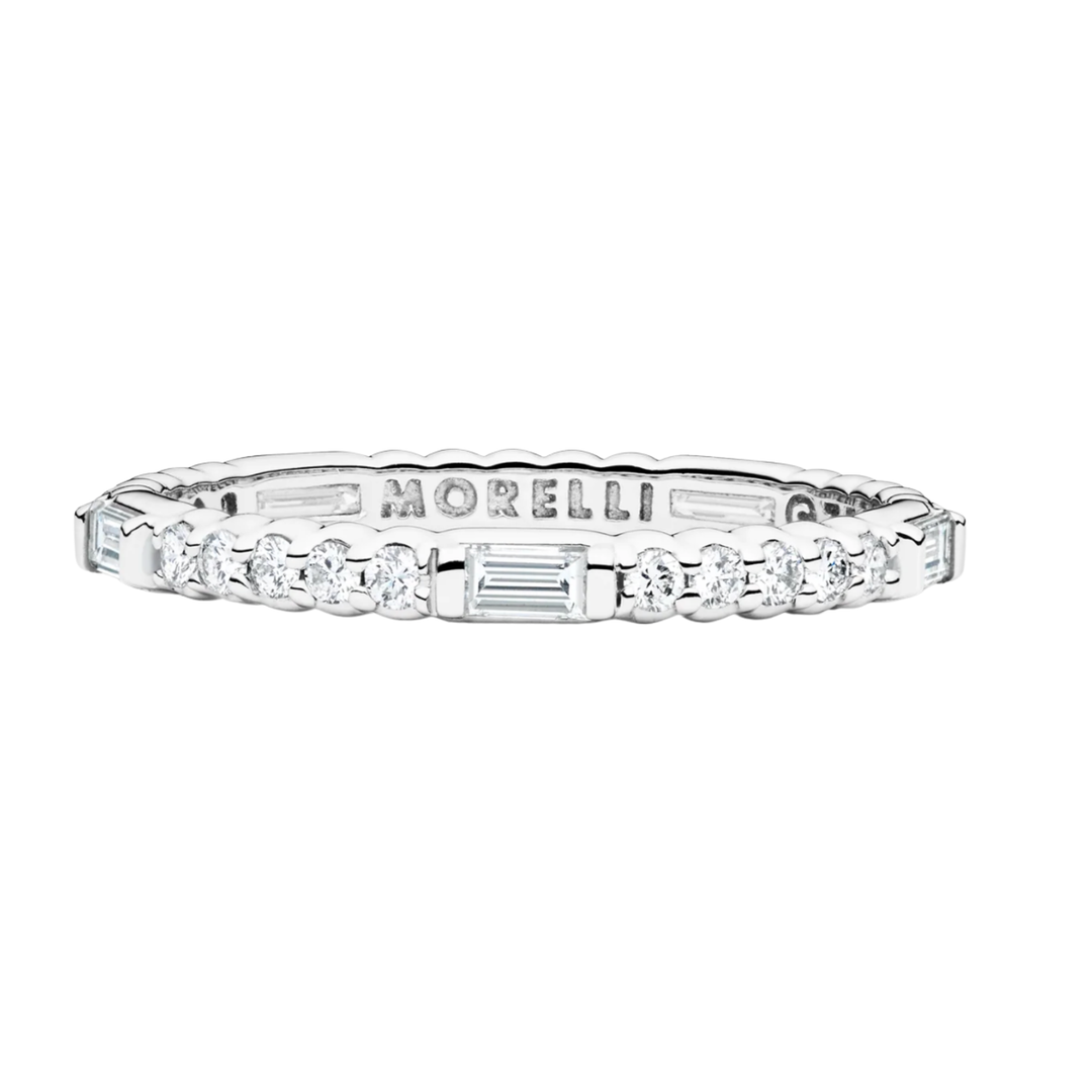 PAUL MORELLI 18K White Gold Pinpoint Baguette Diamond Eternity Ring Default Title