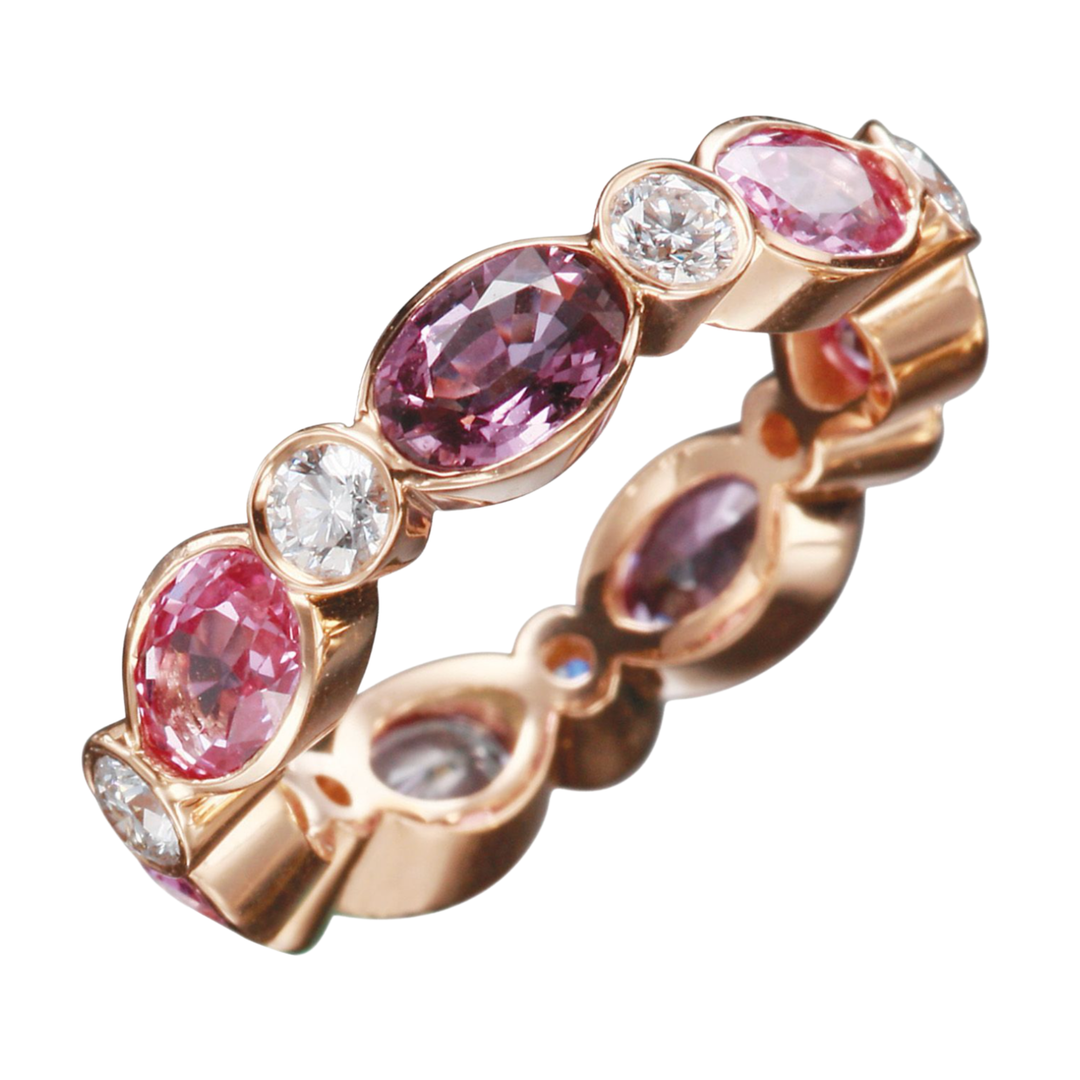 GUMUCHIAN Marabella Rose Gold Stack Ring with Sapphires and Diamonds Default Title