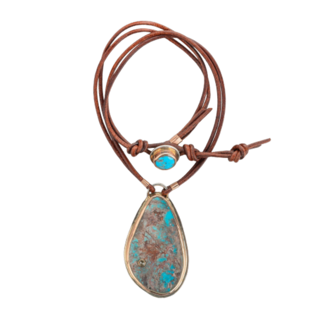 ARI O Bisbee Turqouise Teardrop Necklace Default Title