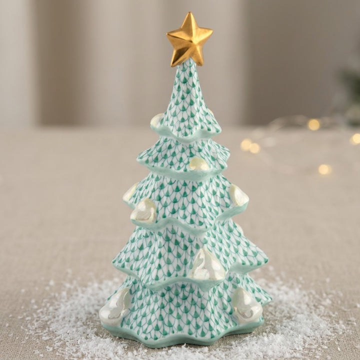 HEREND Large Christmas Tree in Green