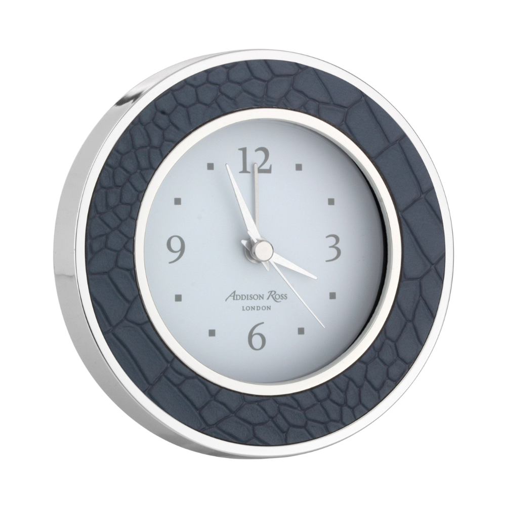 ADDISON ROSS Blue Crock With Silver Alarm Clock Default Title