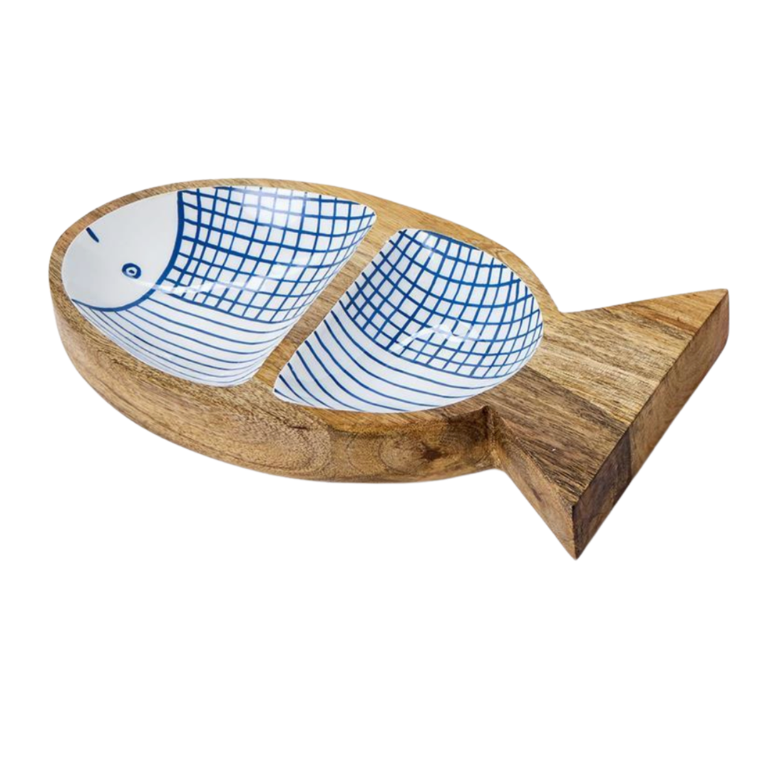 TWO'S COMPANY Hand Crafted Medium Fish Tray Default Title