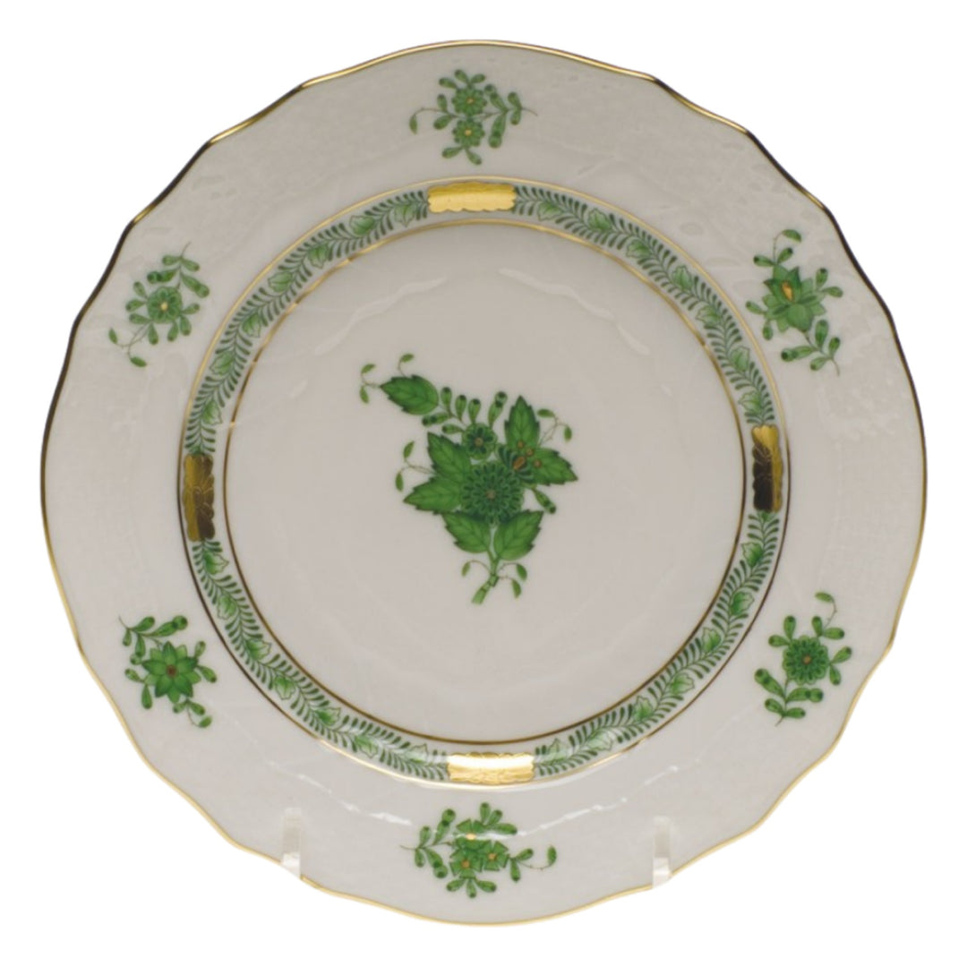 HEREND Chinese Bouquet Green Bread and Butter Plate