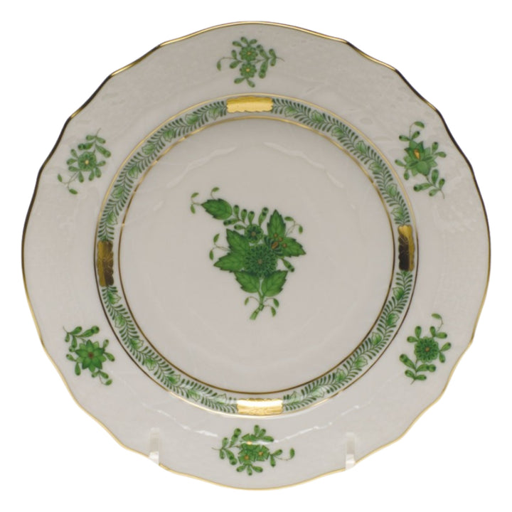 HEREND Chinese Bouquet Green Bread and Butter Plate