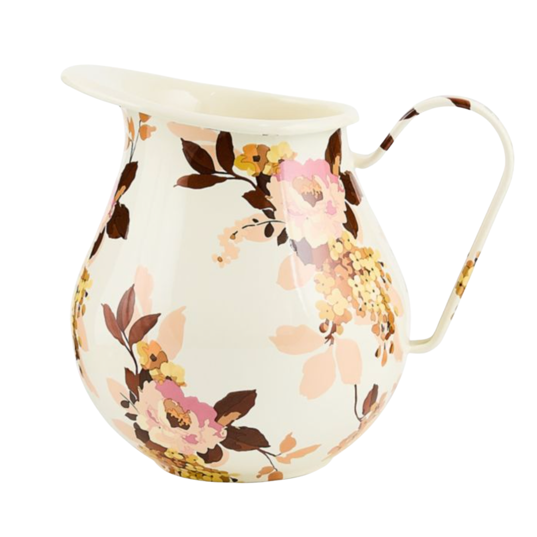MACKENZIE CHILDS Wild Rose White Pitcher