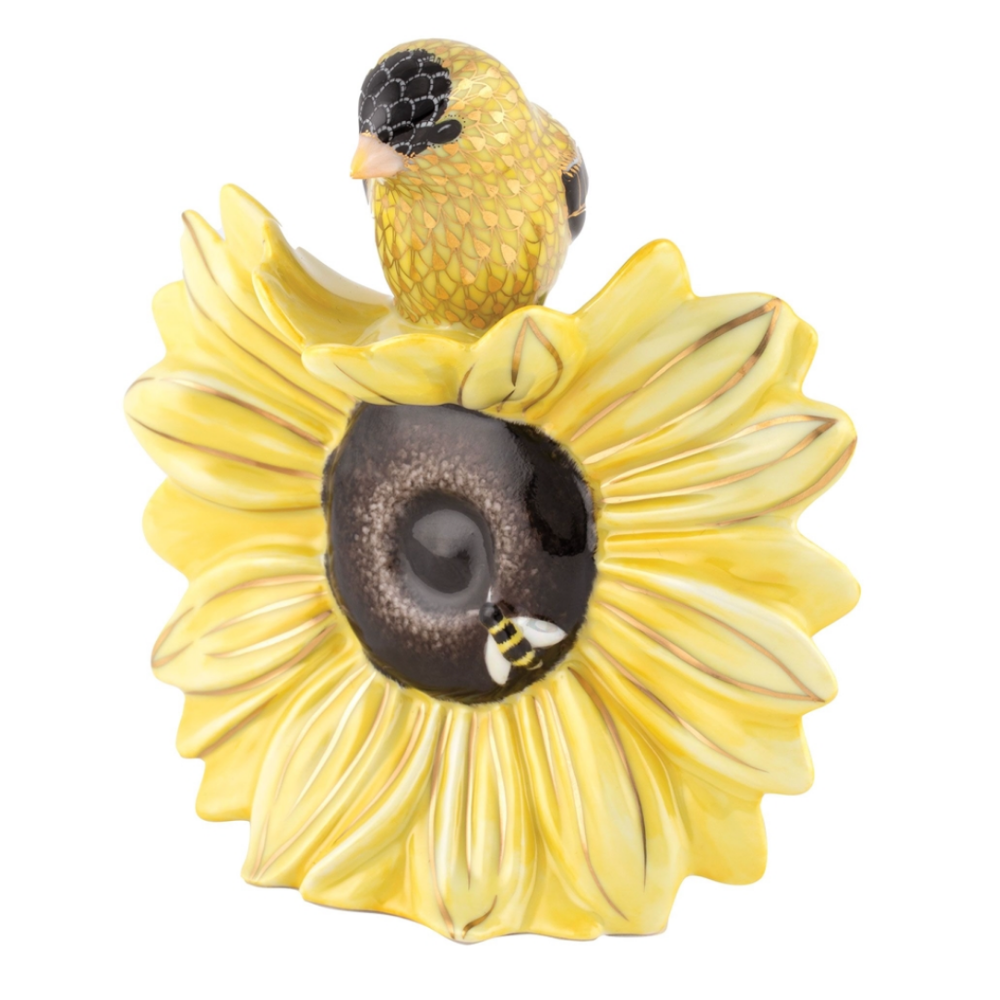 HEREND Goldfinch On Sunflower