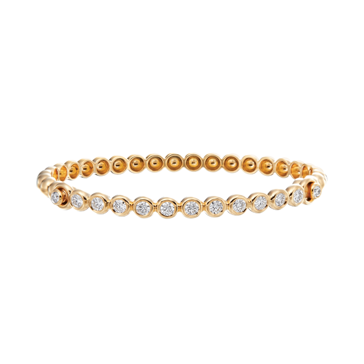 GUMUCHIAN 18K YELLOW GOLD DIAMOND NUTMEG BANGLE