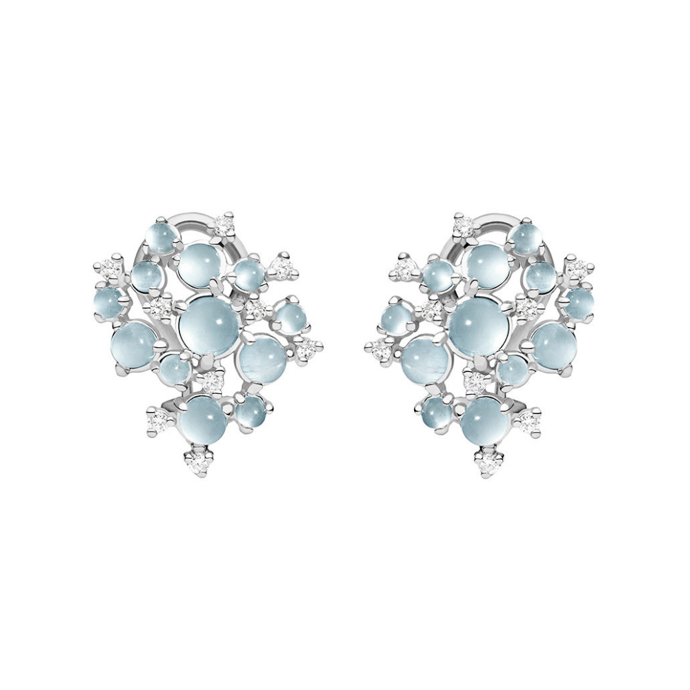 PAUL MORELLI 18K WHITE GOLD SMALL BUBBLE CLUSTER CLIP EARRINGS