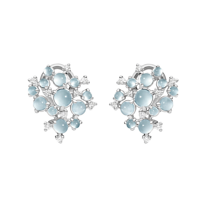 PAUL MORELLI 18K WHITE GOLD SMALL BUBBLE CLUSTER CLIP EARRINGS