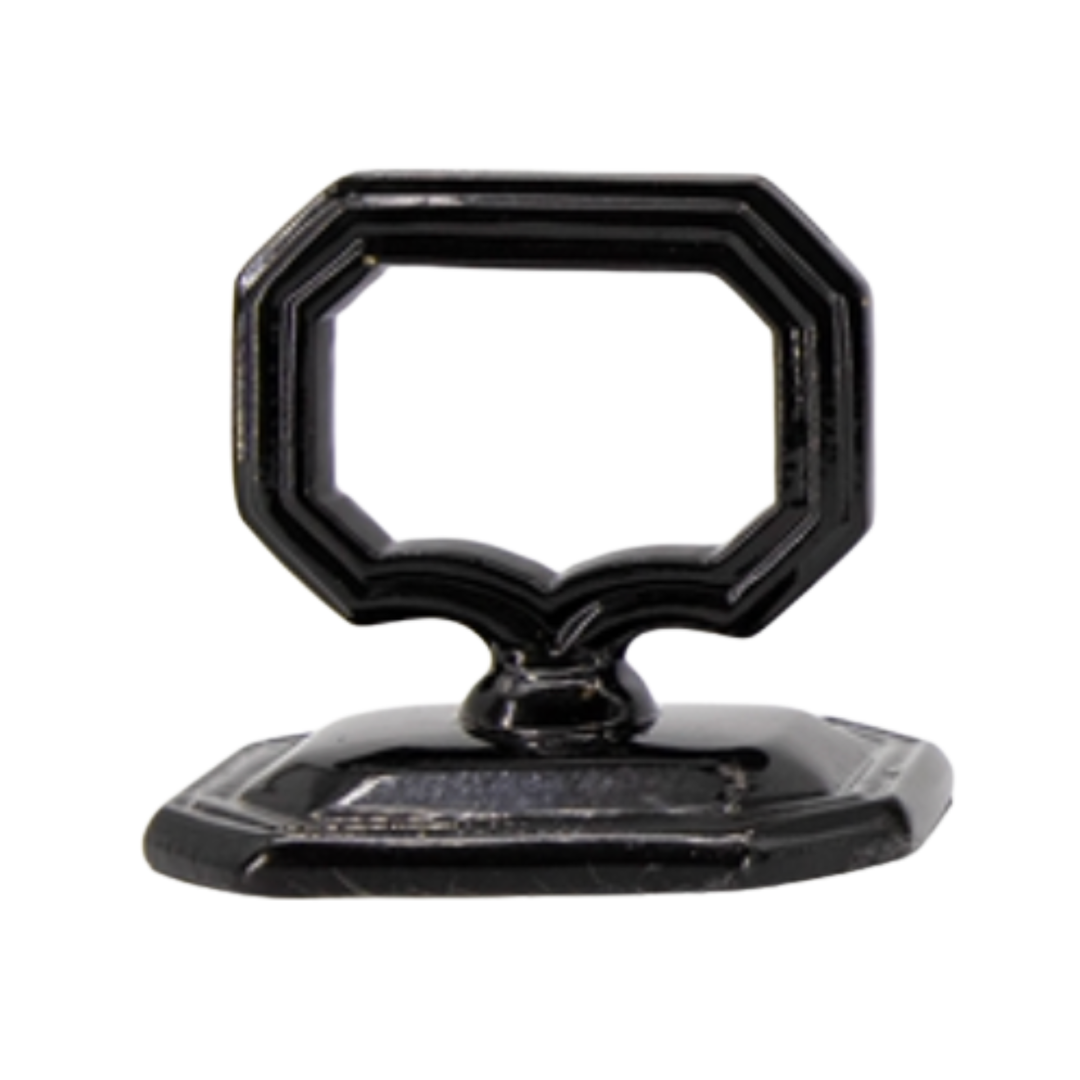 HESTER & COOK Black Napkin Ring With Place Card Holder Default Title