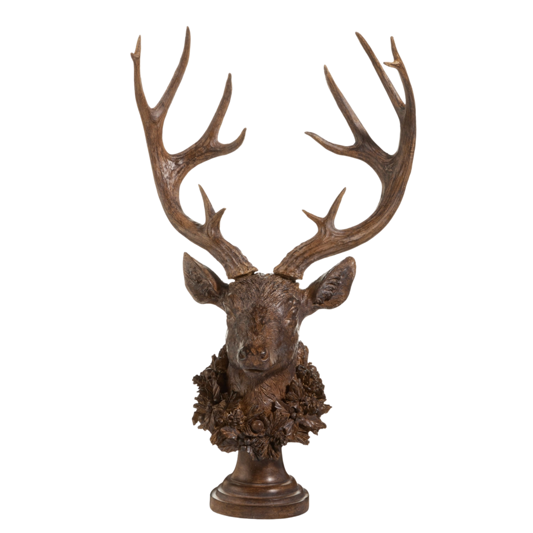 RAZ IMPORTS Antique Buck With Wreath