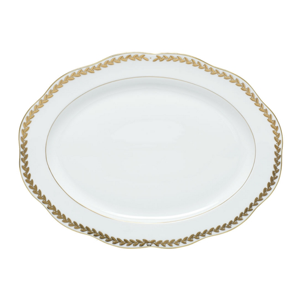 HEREND Golden Laurel Oval Platter
