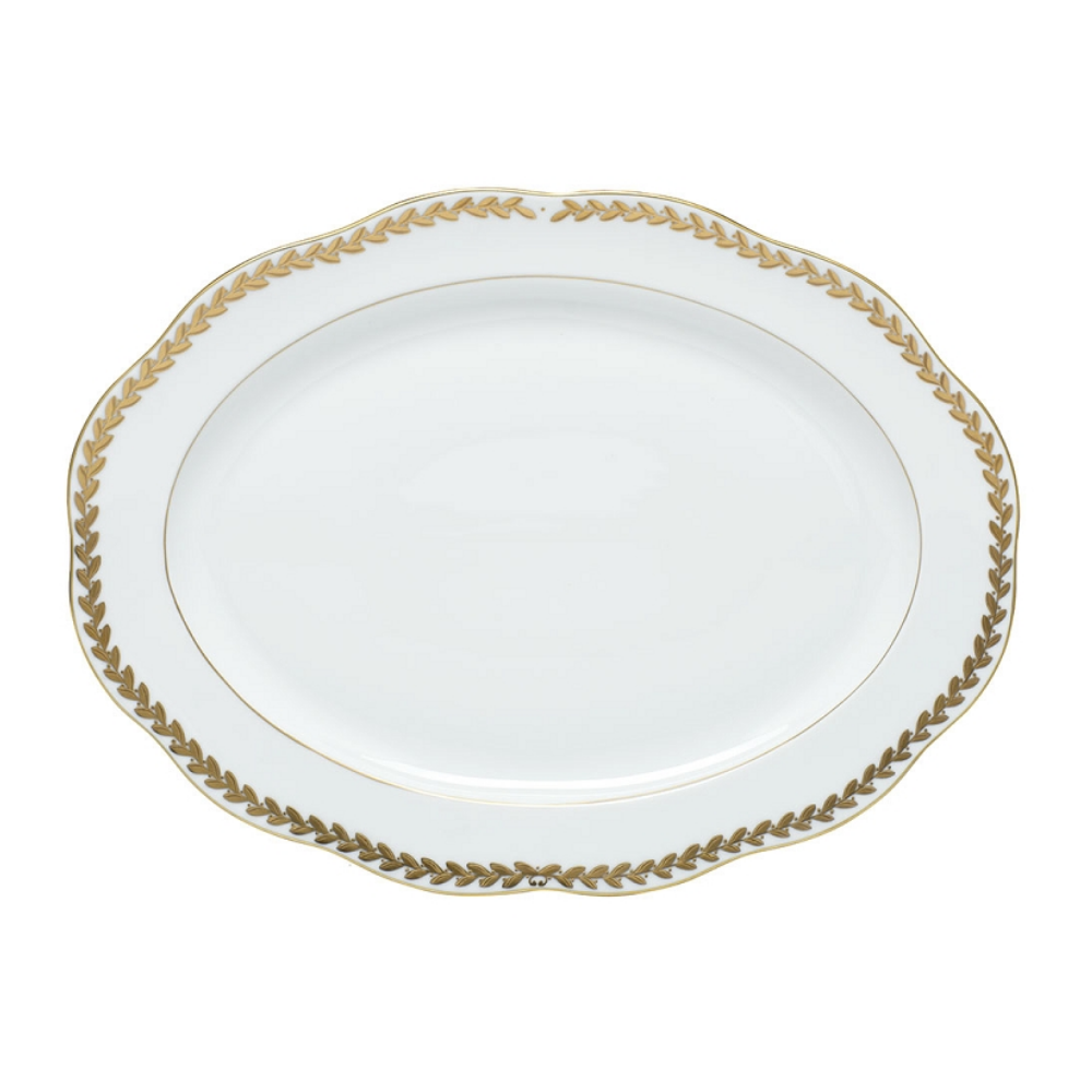 HEREND GOLDEN LAUREL OVAL PLATTER