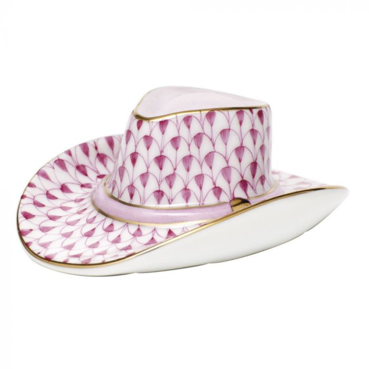 HEREND Cowboy Hat RASPBERRY