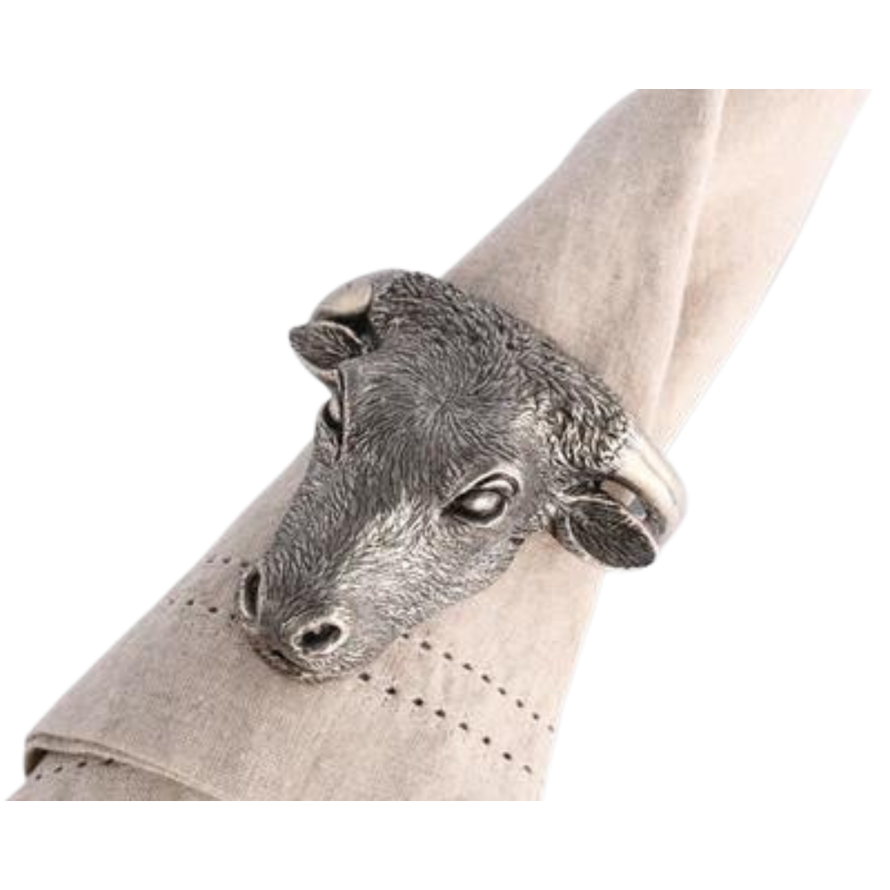 VAGABOND HOUSE STEER HEAD PEWTER NAPKIN RING