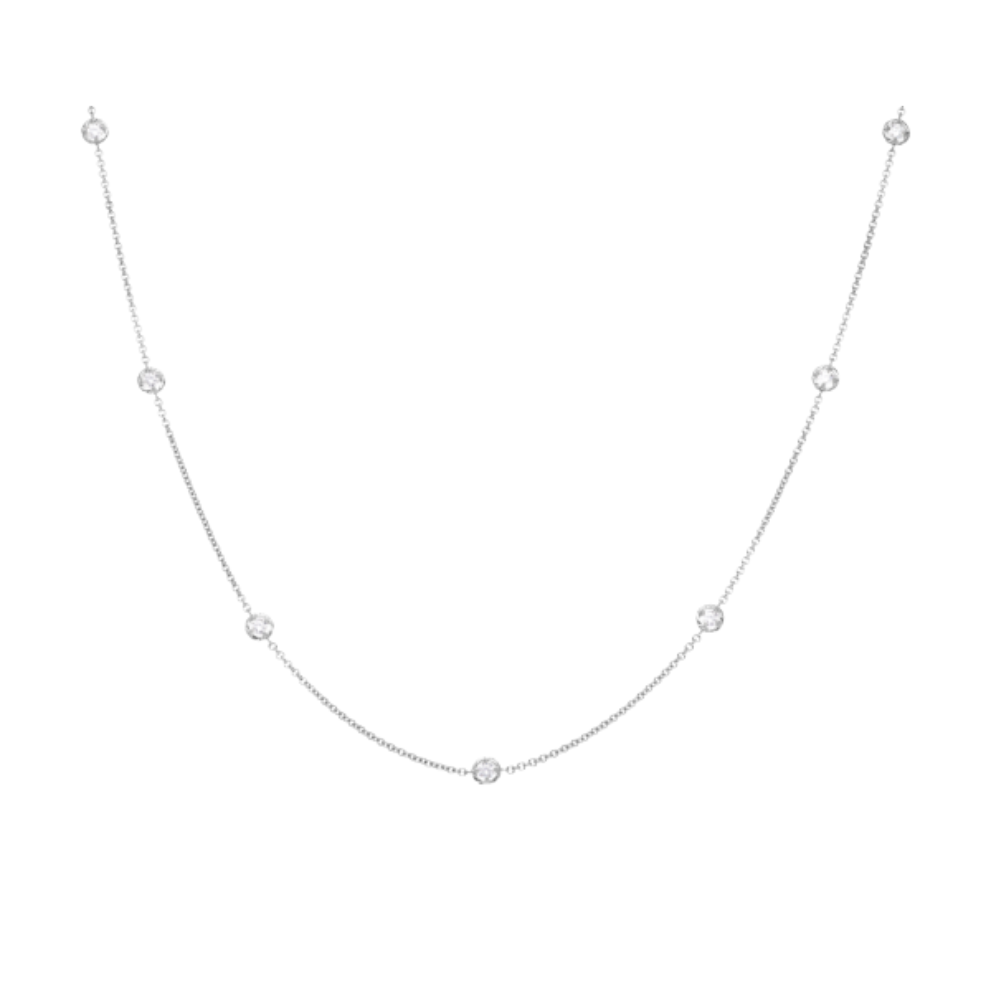 PAUL MORELLI 18K WG Round Nine Station Diamon Necklace