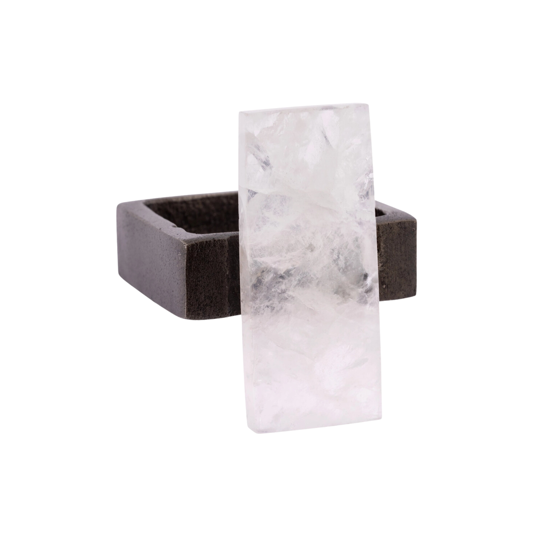 KARAMA Clear Rock Crystal Napkin Ring
