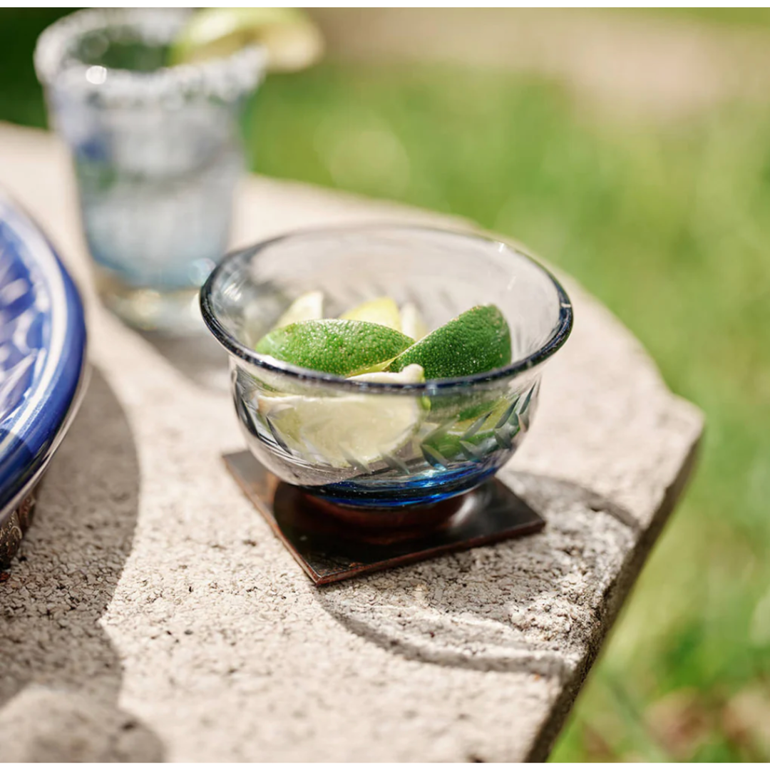 JAN BARBOGLIO Lujo Cito Azure Laurel Etched Bowl