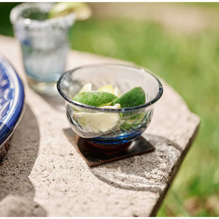 JAN BARBOGLIO Lujo Cito Azure Laurel Etched Bowl