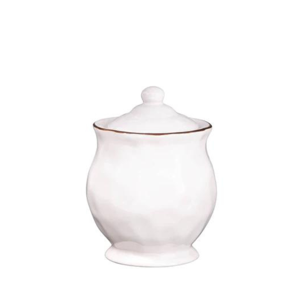 SKYROS CANTARIA WHITE SUGAR BOWL WITH LID