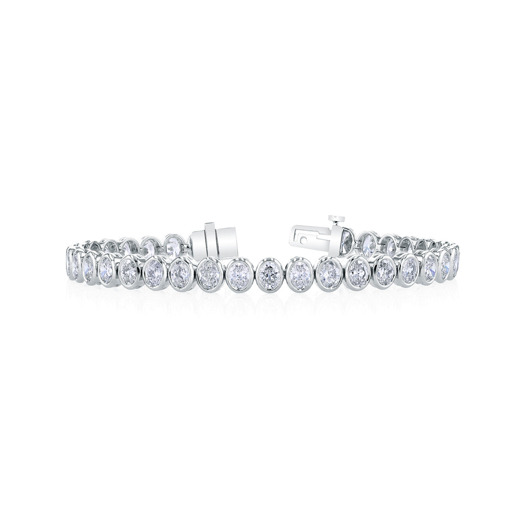 BELLE SHOPS DIAMONDS Belle Shops North South Bezel Set Oval White Gold Bracelet Default Title