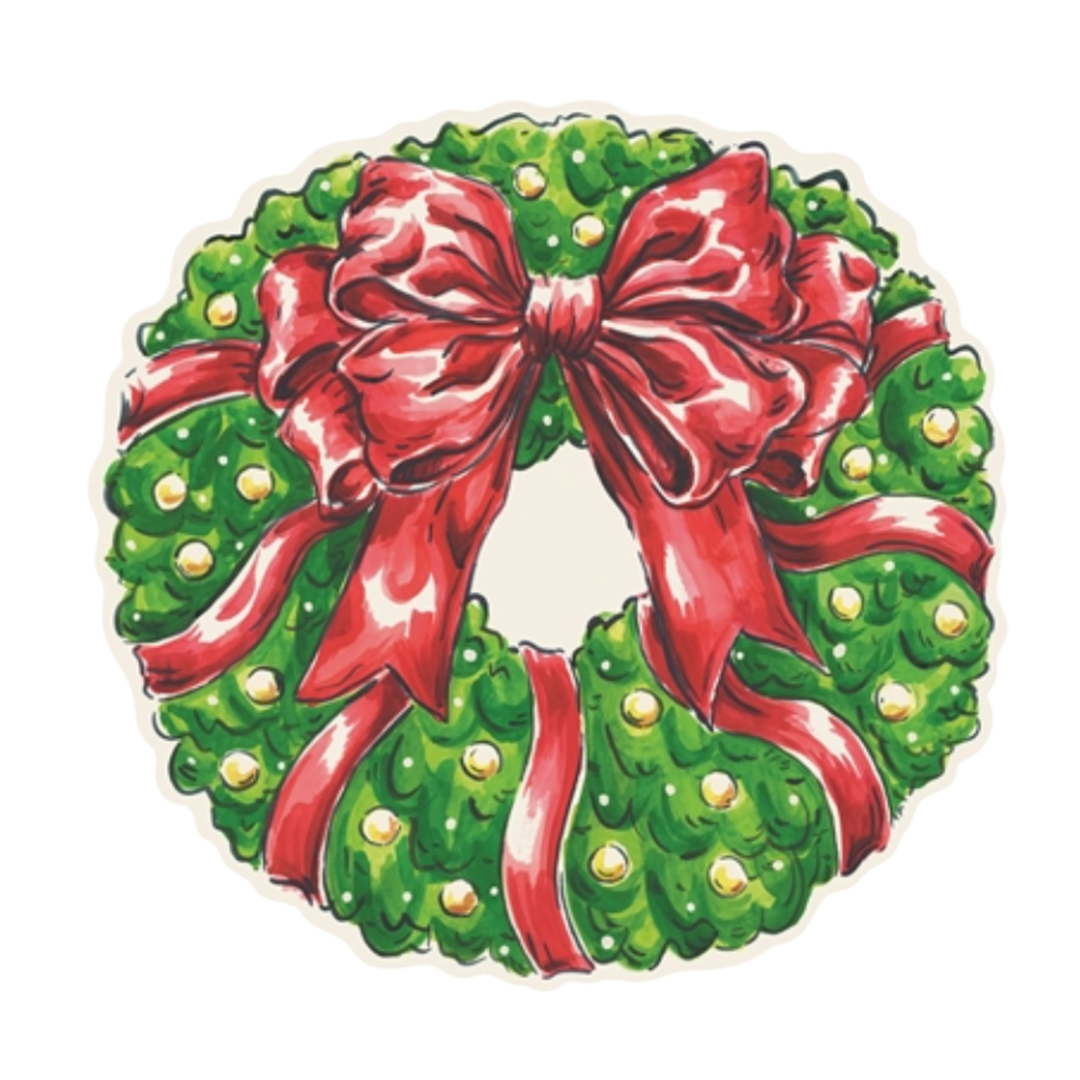 HESTER & COOK Die-cut Holiday Wreath Paper Placemat Default Title