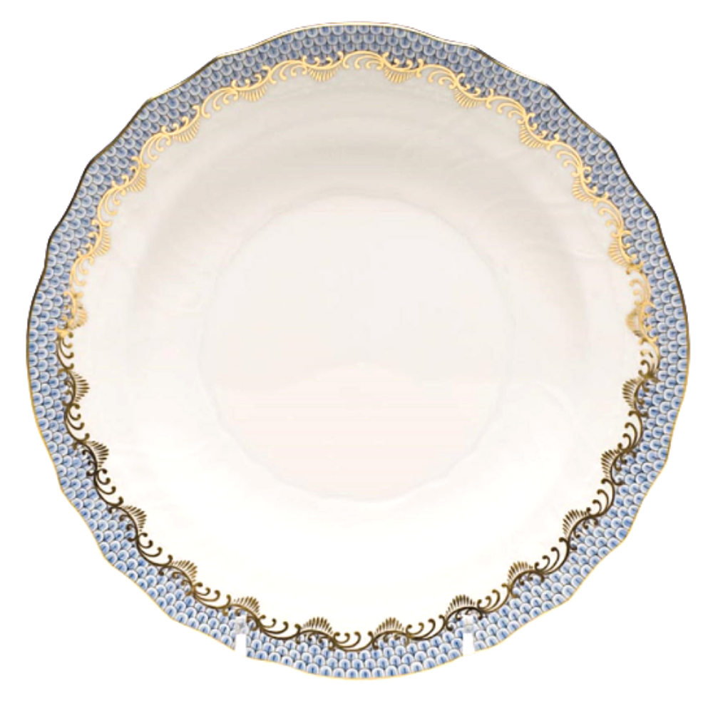 HEREND Light Blue Fish Scale Salad Plate