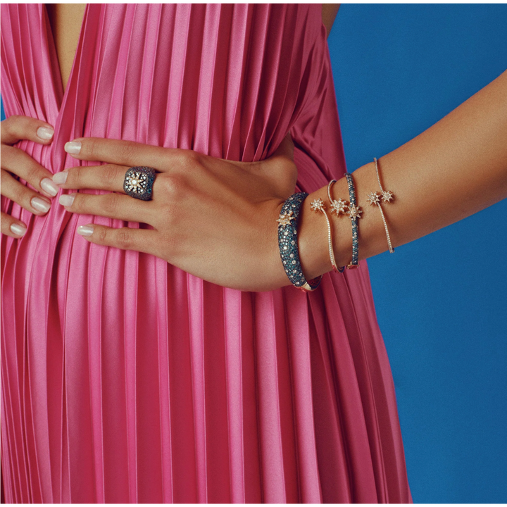 BEE GODDESS Starlight Venus Star 14K Rose Gold And Diamond Bracelet