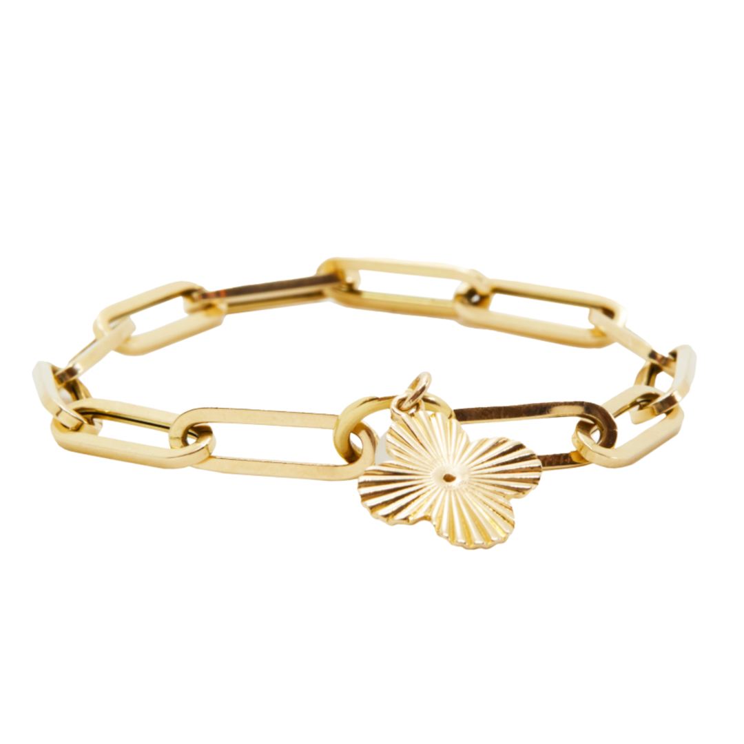 KELLY FLETCHER Clover With 14K Yellow Gold Chain Bracelet Default Title