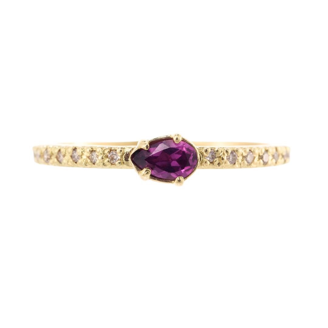 ARMENTA Champagne Diamond and Rhodolite Stack Ring Default Title