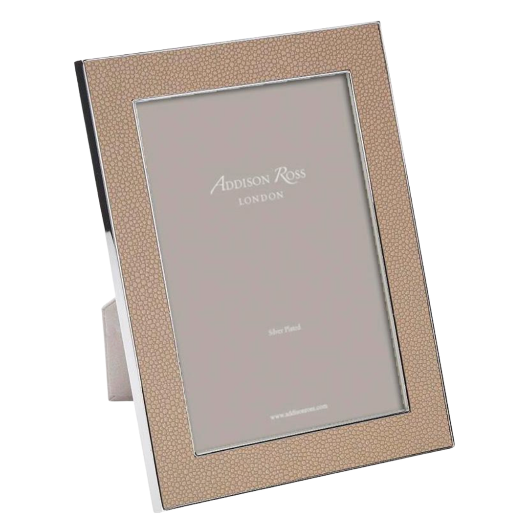 ADDISON ROSS Sand Shagreen And Silver Frame Small Default Title