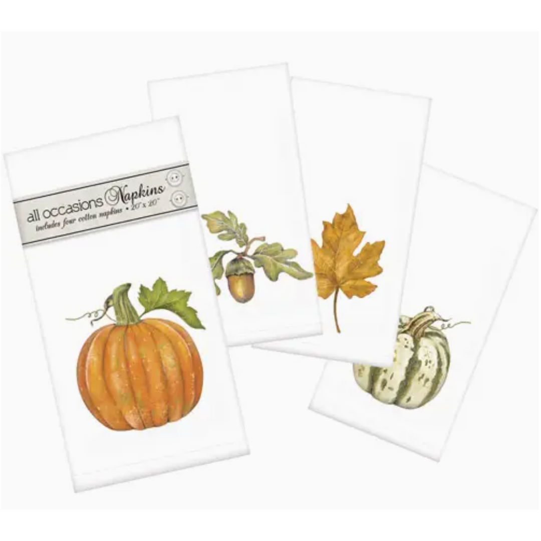 MARY LAKE THOMPSON Fall Pumpkin And Acorn Casual Napkins Set of 4 Default Title
