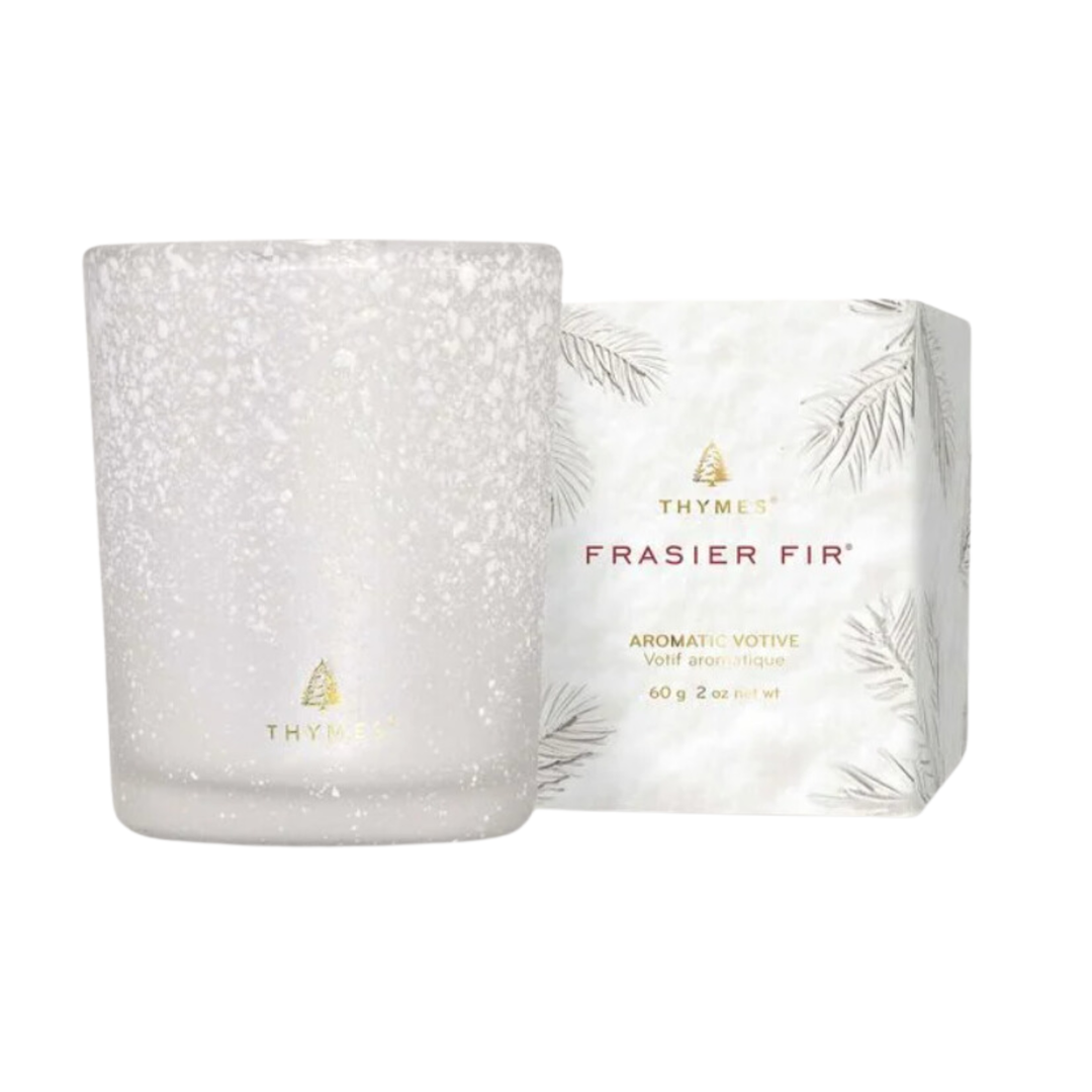 THYMES Frasier Fir Flocked Votive Candle Default Title