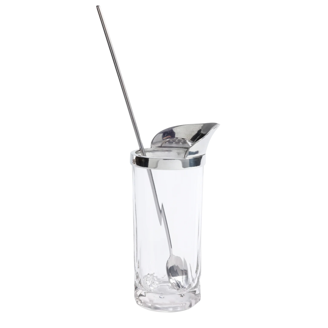 ZODAX St. Anton Pewter and Glass Cocktail Shaker with Stirrer Default Title