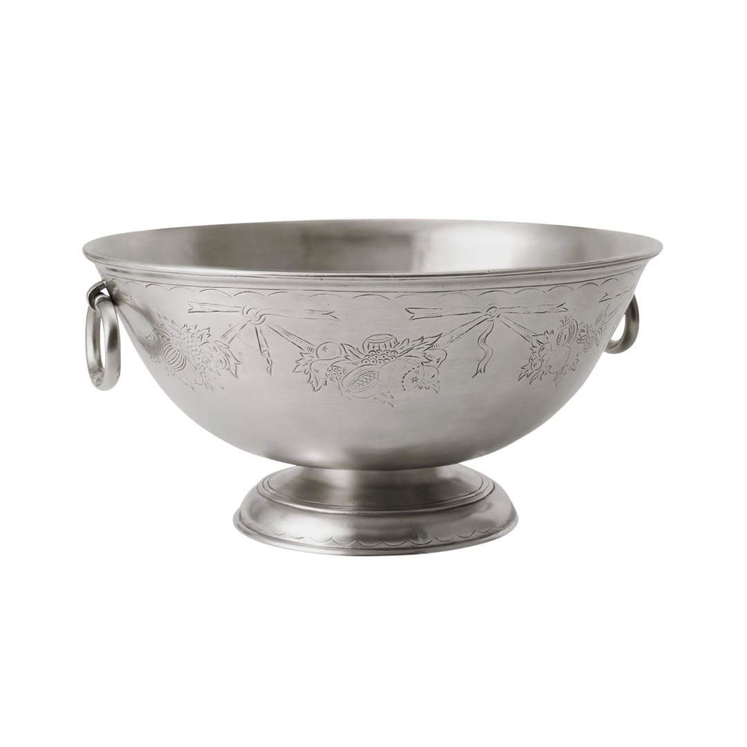 MATCH Pewter Engraved Deep Footed Serving Bowl Default Title