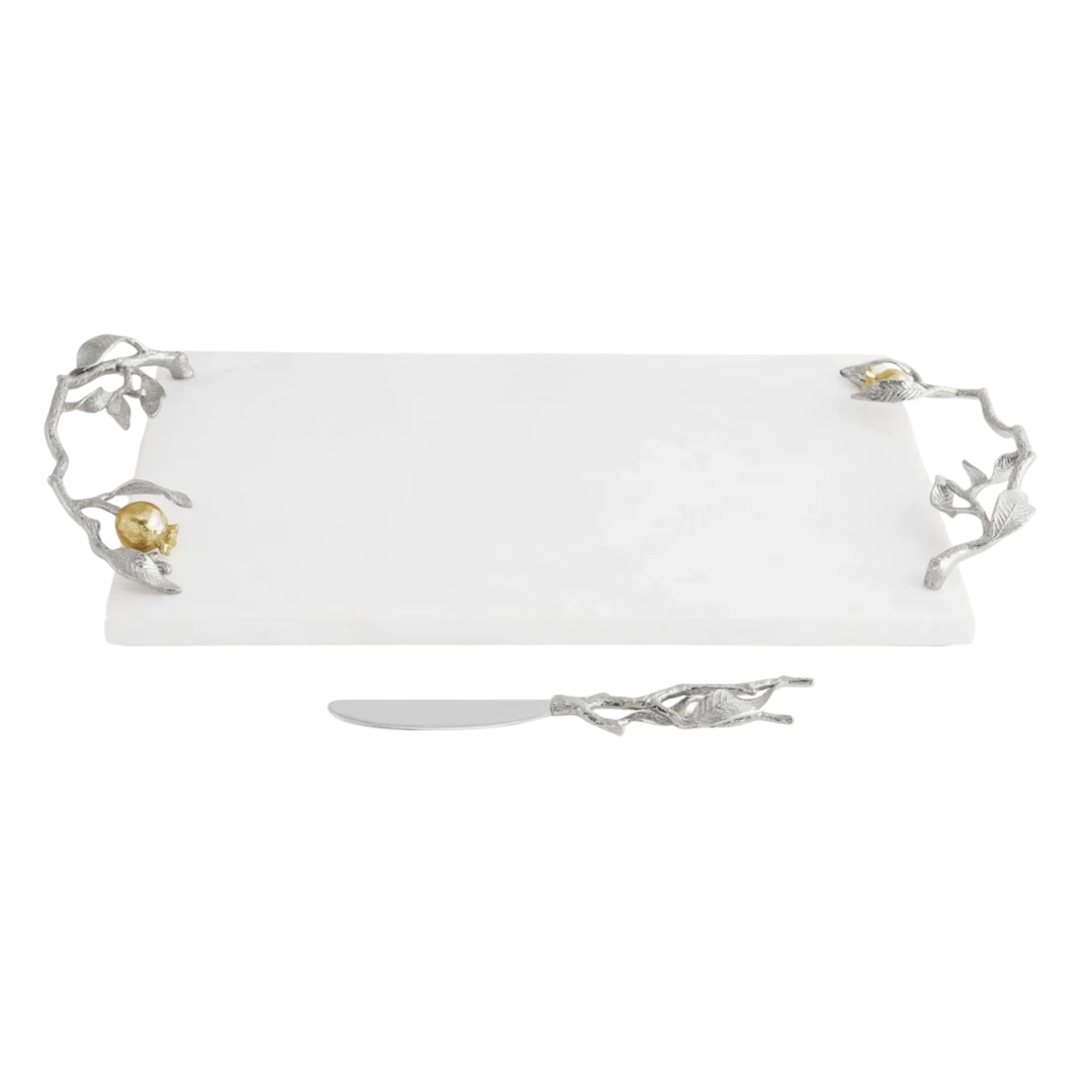 MICHAEL ARAM Pomegranate Silver And Gold Cheese Board Set