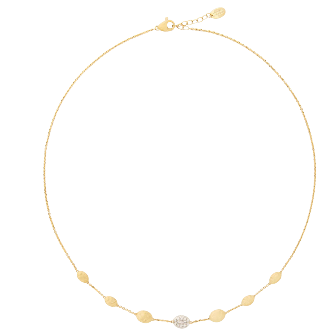MARCO BICEGO Siviglia 18K Yellow Gold Bean Halfsie Necklace with Diamonds Default Title
