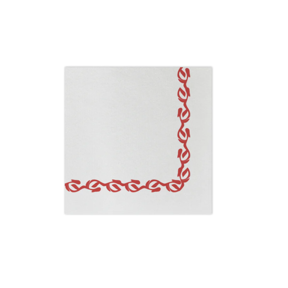 VIETRI PAPERSOFT FLORENTINE COCKTAIL NAPKINS - RED Default Title
