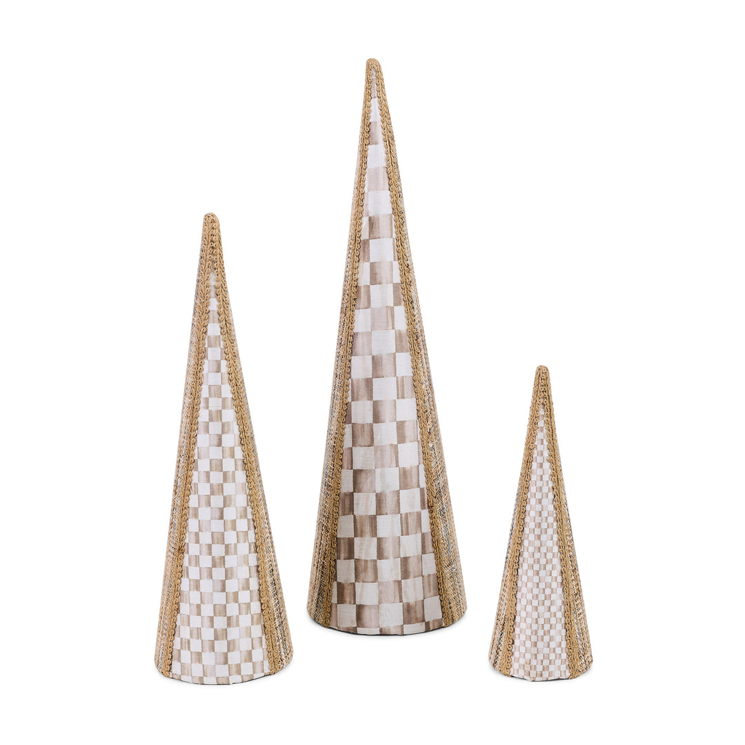 MACKENZIE CHILDS Natural Noel Cone Tree Medium