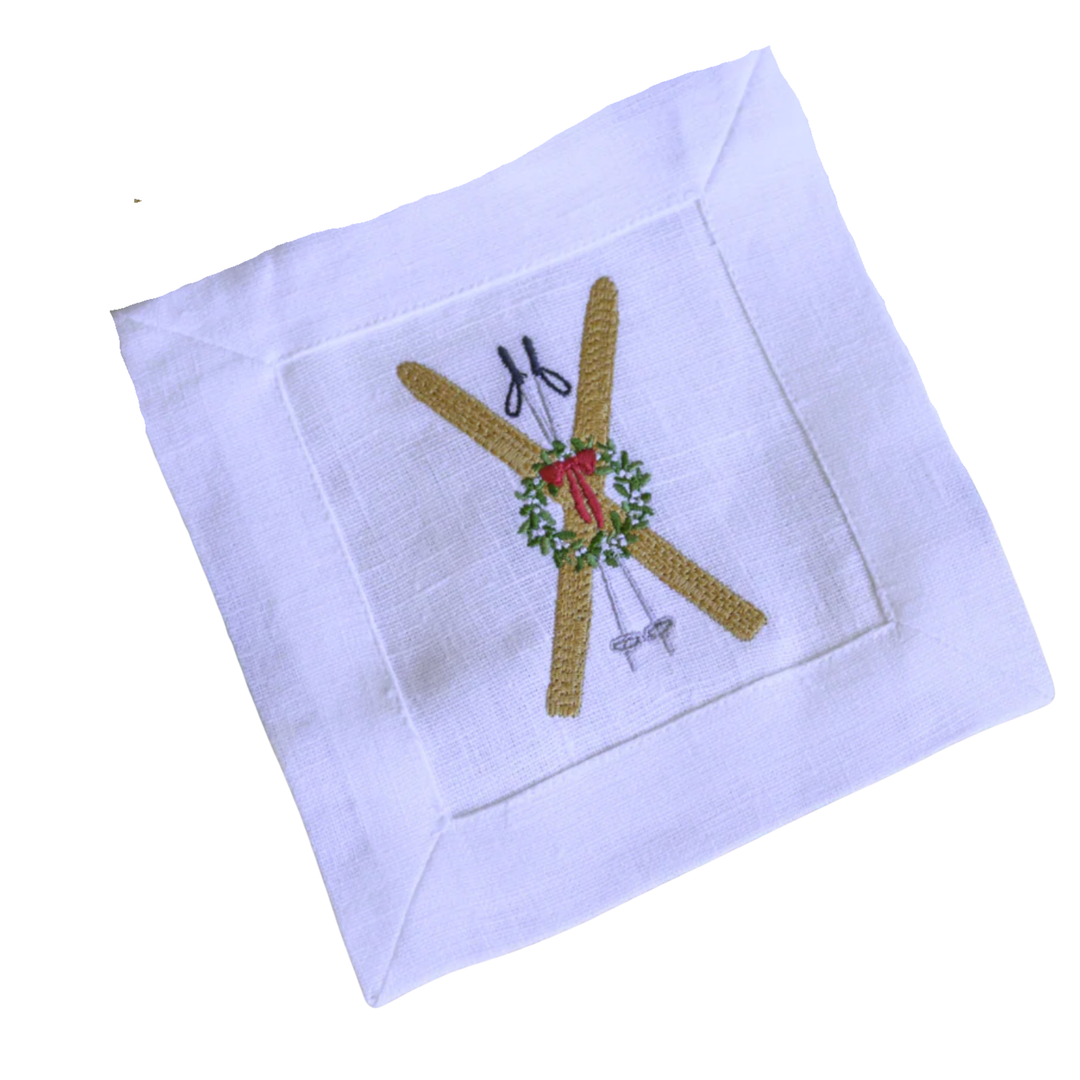 ARTE ITALICA Vintage Skis Cocktail Napkin Default Title