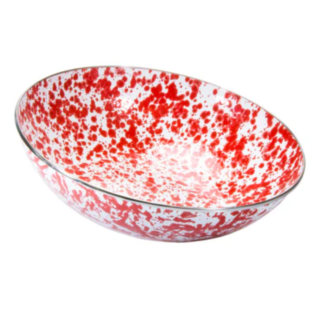 GOLDEN RABBIT Red Swirl Catering Bowl