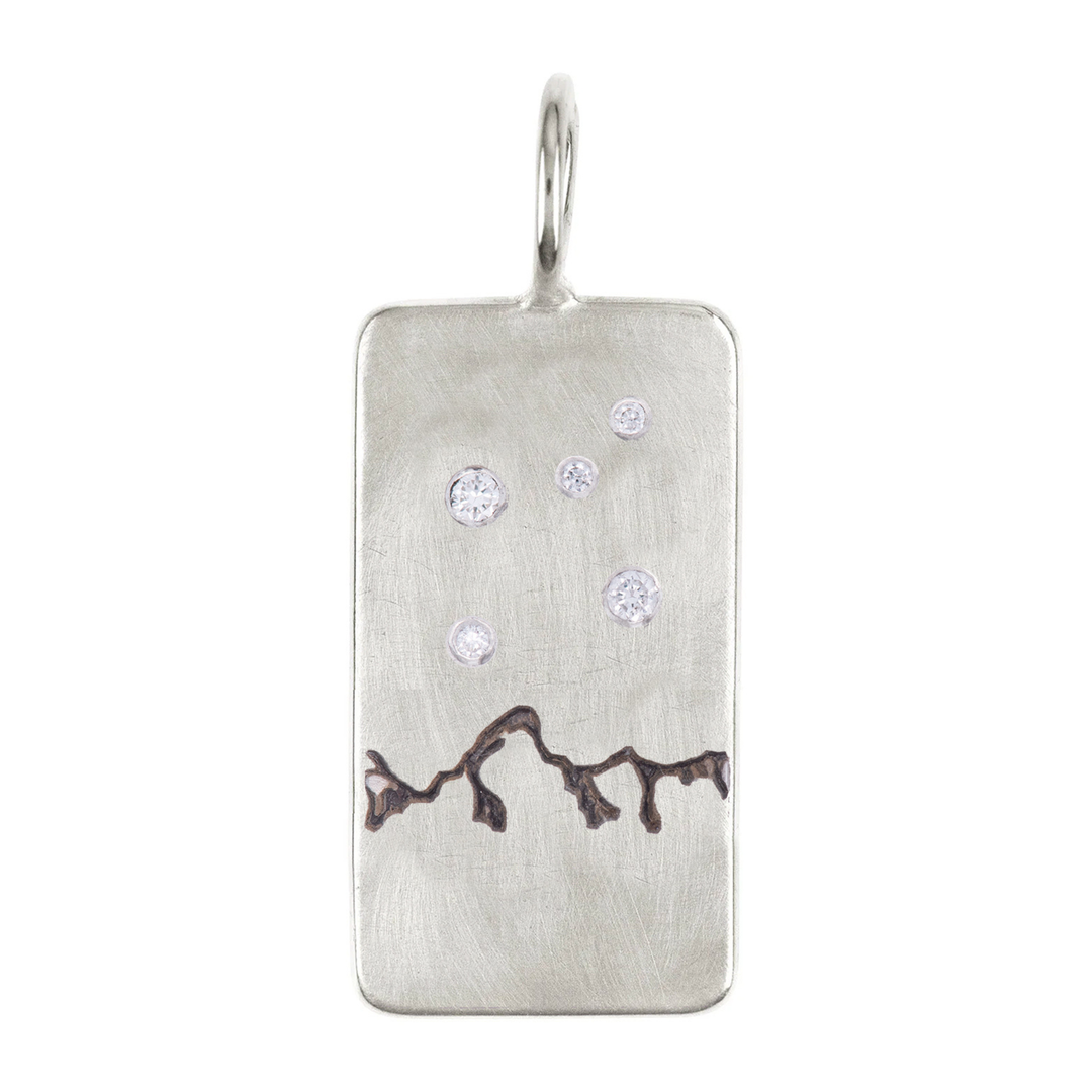 Tetons Mini Sterling Silver ID Mountain Charm