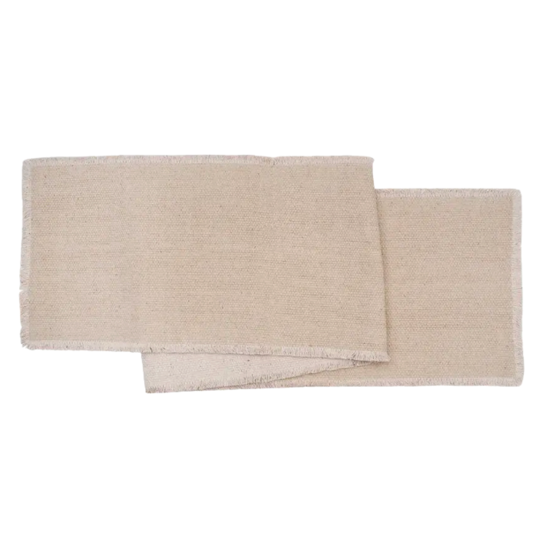 C&F HOME C&F HOME SAND TAN FRINGED SOLID PLACEMAT Default Title