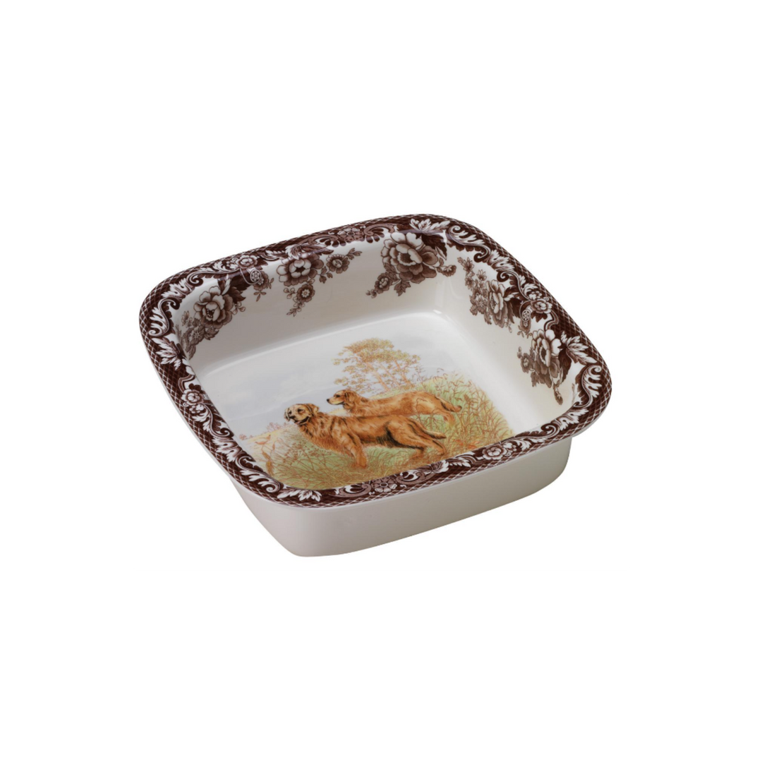 SPODE Woodland Golden Retriever Square Rim Dish Default Title