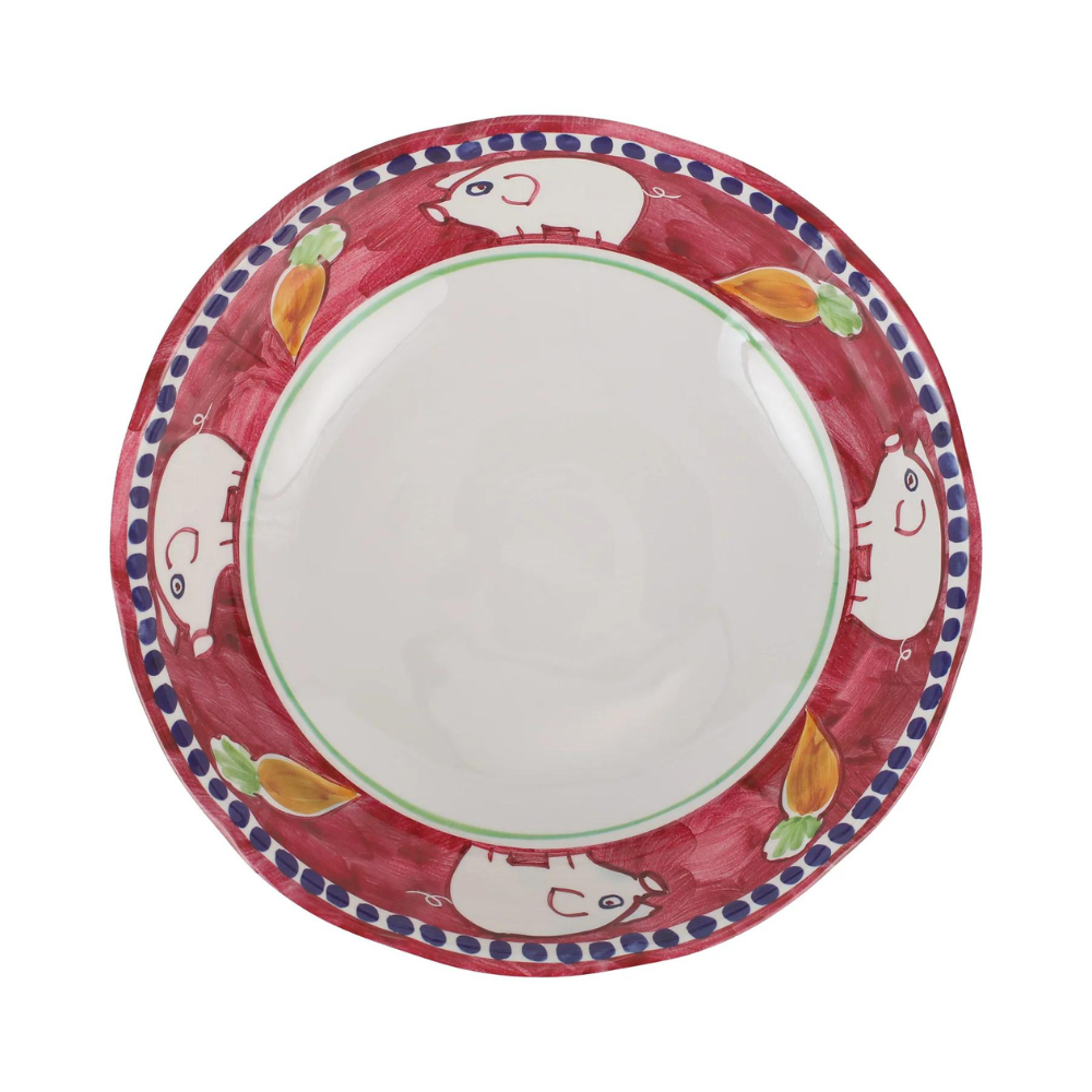 VIETRI Melamine Campagna Porco Large Serving Bowl Default Title