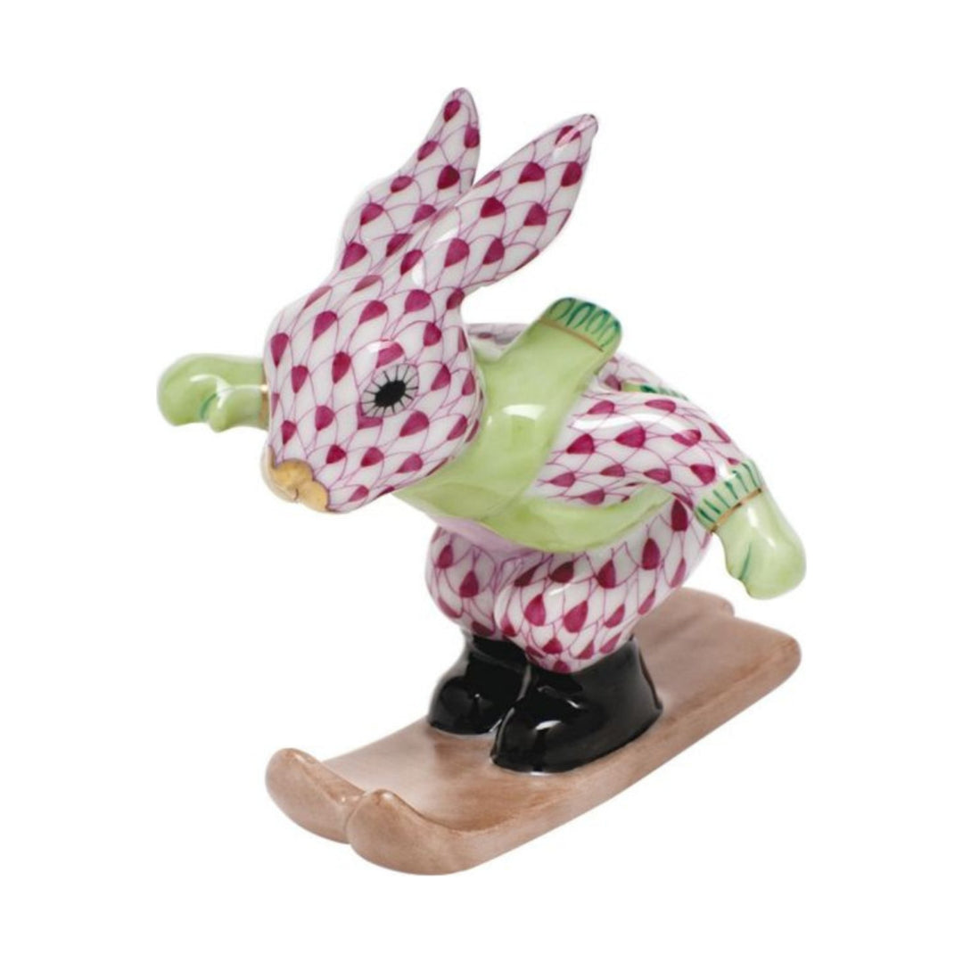 HEREND Ski Bunny RASPBERRY