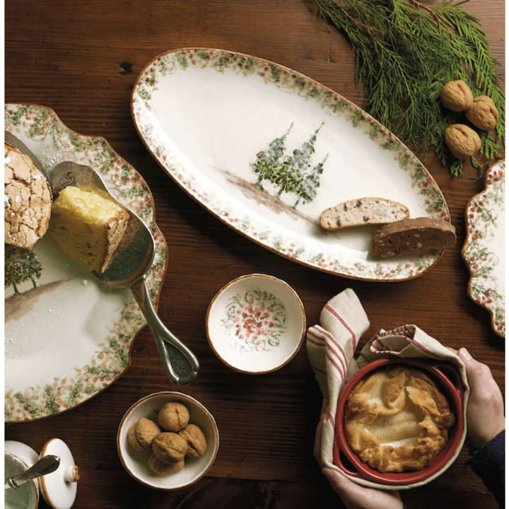ARTE ITALICA Natale Long Oval Platter