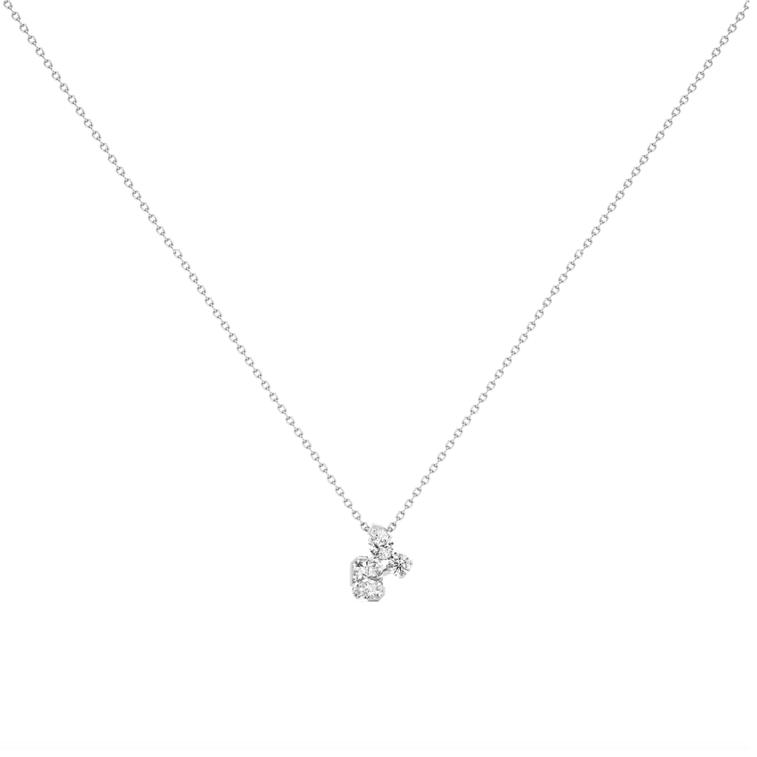 UNSAID Meta 18K White Gold Diamond Cluster Pendant Necklace