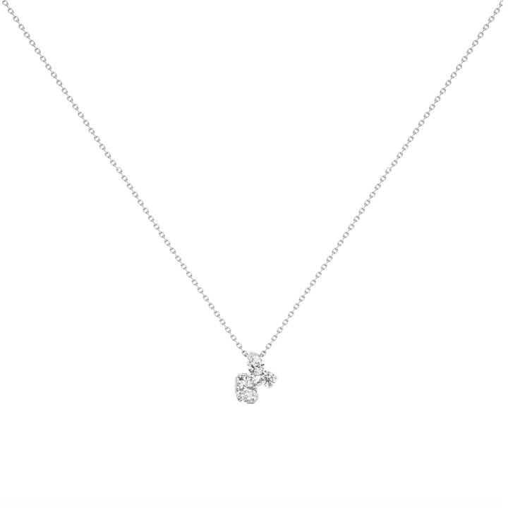 UNSAID Meta 18K White Gold Diamond Cluster Pendant Necklace
